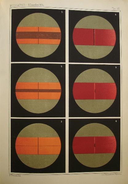 Spectroscopic images from the Italian transit expedition to India, 1874