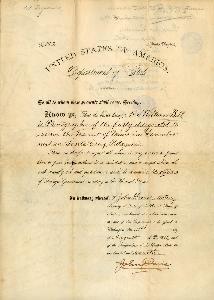 William Bell's Department to State Introduction, August 31, 1882 - front of document