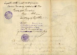 William Bell's Department of State Introduction, August 31, 1882 - inside of document