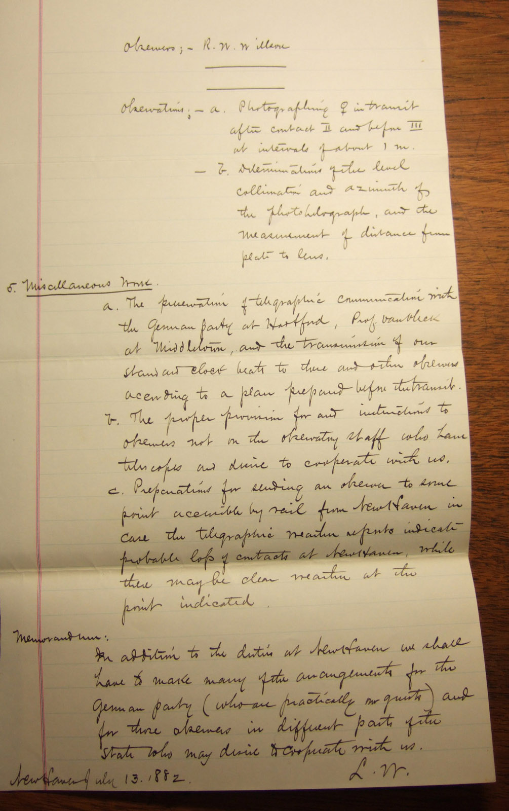 Leonard Waldo's Plans for Observing the Transit of Venus, 1882, Page 2